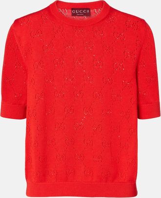 Gucci GG pointelle silk and cotton sweater
