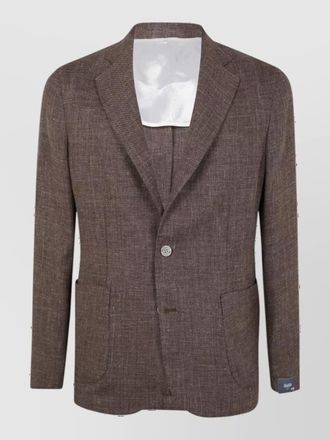 Barba linen virgin wool single breasted jacket