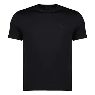 Prada T-Shirts, male, Black, Size: M Stretch Cotton T-Shirt
