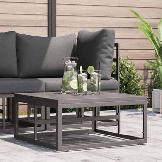 vidaXL Muebles De Exterior Negro 70 X 70 X 32 Cm Metal Vidaxl