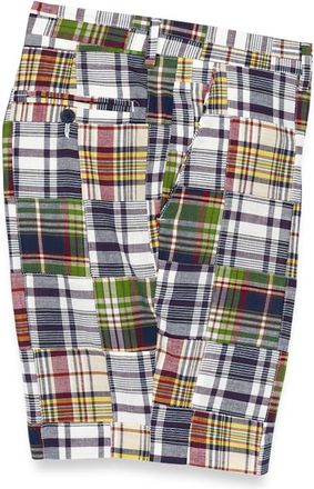 Paul Fredrick Cotton Madras Flat Front Shorts