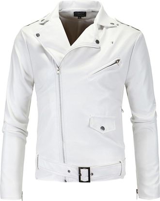 Generic Leather Jackets MenMotorcycle Bomber Jacket Mens Leather Lapel Asymmetric ZipUp Biker Coat Windproof Warm Jackets Biker Men Mens Car Coat Bomber Jacke