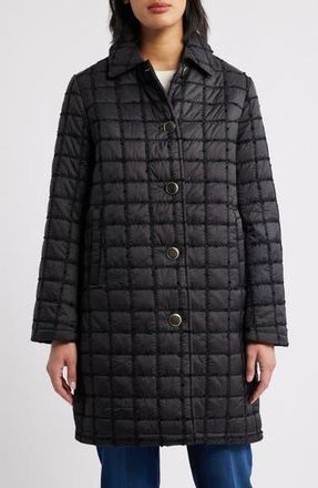 CeCe by Cynthia Steffe Boucle Quilted Longline Jacket in Black at Nordstrom Rack, Size X-Small
