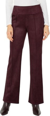 Liverpool L.A. Pearl Pintuck Pull-On Flare Faux Suede Pants in Dark Oxblood at Nordstrom, Size X-Small