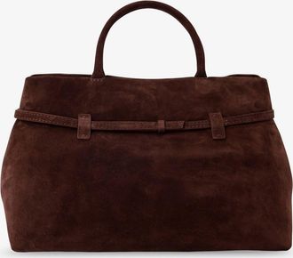 Manu Atelier Womens Handbag Le Cambon 35 Brown Suede Handbags Hand Bags
