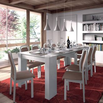 Dmora Mesa Consola Extensible Multifuncional, Color Blanco Brillo, Medidas 90 X 78 X 51 Cm, Con Embalaje Reforzado - Dmora