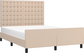 vidaXL Vidaxl - Estructura Cama Sin Colch&oacute;n Cuero Sint&eacute;tico Capuchino 140x190cm