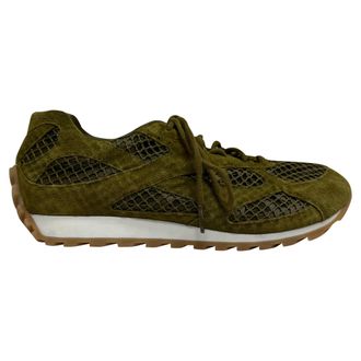 Bottega Veneta Bottega Veneta Orbit Sneakers in Olijfgroen Su&egrave;de
