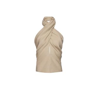 Magda Butrym Sleeveless Tops, female, Beige, Size: S Blouse 10