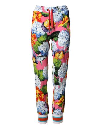 Dolce & Gabbana Womens Multicolor Floral Print Joggers
