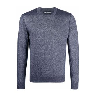 Dolce & Gabbana Blue Silk and Cashmere Jumper