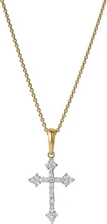 LuvMyJewelry Lumina Cross Diamond Pendant in 14K Gold