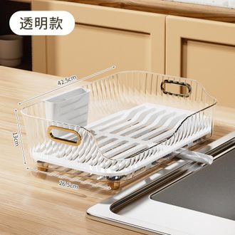 OEM Escurridor De Platos, Escurridor De Mesa, Rejilla Para Platos, Caja Para Guardar Platos (blanco Transparente)