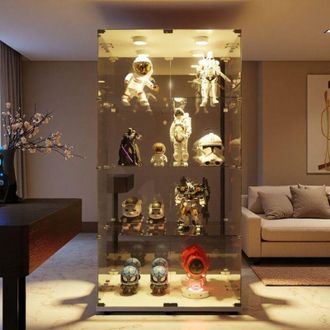 OEM Vitrina De Cristal Templado - 4 Estantes - Iluminaci&oacute;n Led Regulable - Segura - Dise&ntilde;o Moderno