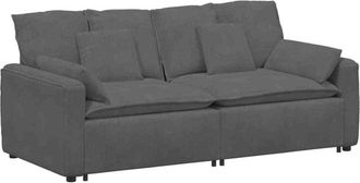 vidaXL Vidaxl - Divano Modulare con Cuscini Grigio Scuro