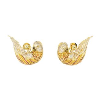 Zimmermann Plume Pave Studs - - Accessories - Donna - Giallo - ONE SIZE