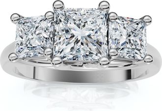 Pompeii3 1 1/2Ct Princess Cut Diamond May Engagement 3-Stone Ring 14k Gold Lab Grown