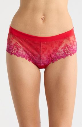 Simone P&eacute;r&egrave;le Wish Embroidered Boyshorts in Rainbow Red at Nordstrom, Size 1