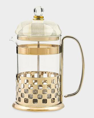 MacKenzie-Childs Sterling Check Glass French Press