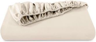 Bare Home 400 Thread Count Organic Cotton Sateen Fitted Sheet in Sand at Nordstrom, Size Twin X-Long