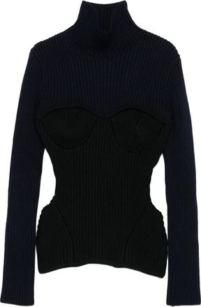 Jean Paul Gaultier Top in misto lana merino - Nero