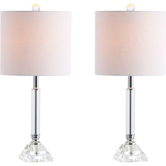 Jonathan Y Designs Dana 19.5 Crystal Column/Metal LED Table Lamp, Clear at Nordstrom