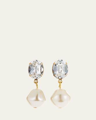 Jennifer Behr Tunis Crystal-Pearl Drop Earrings