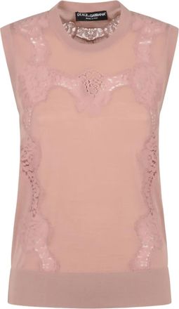 Dolce & Gabbana Canotta DNA con pizzo - Rosa
