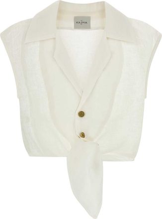 Le Kasha White Linen Sanabo Top