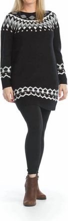 Papillon Fair Isle Knit Sweater Dress In Black