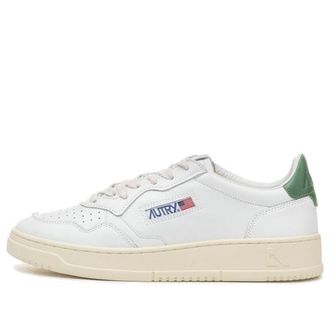 Autry Autry Medalist Low Leather White Green AULM-LL20