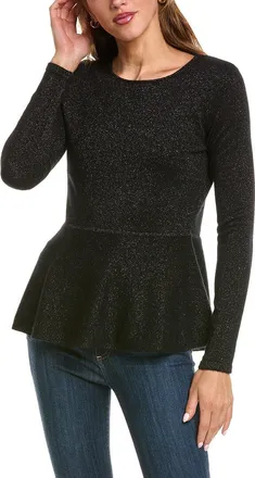 The Cashmere Project The Cashmere Project Peplum Lurex Cashmere-Blend Top