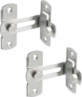 No Brand Cerradura Para Puerta Corredera De 90&deg; - 2 Piezas - Cerrojo De Acero Inoxidable En &Aacute;ngulo Recto - Cerradura De Seguridad - Cerradura Antirrobo Para Pu