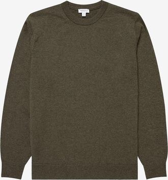 Sunspel Feiner Kaschmirpullover mit geripptem Rundhals