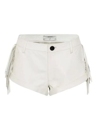 One Teaspoon Shorts Chaos Walking Bandits con frange - Bianco