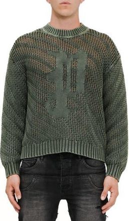 Purple Acid Wash Crew Sweater in Green at Nordstrom Rack, Size Xx-Large