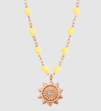 Gigi Clozeau Collier Perles Résine Lucky Sun Diamant Or rose