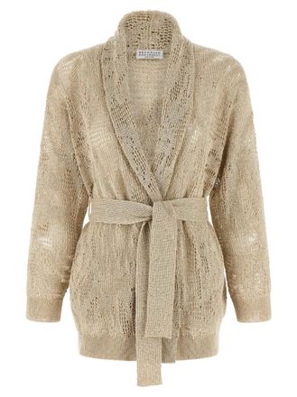 Brunello Cucinelli Beige Crochet cardigan