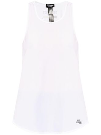 Dsquared2 logo-print sleeveless top - White