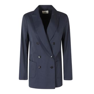 Myths Blazers, female, Blue, Size: XS Double-Breasted Striped Blazer
