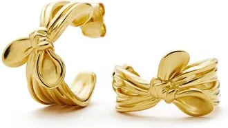 Missoma Mark Gong Bow Hoop Earrings in Gold at Nordstrom