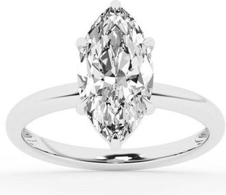 Grown Brilliance Lab Grown Diamond Engagement Ring in 10K White Gold, 3 Carat Marquise Cut Solitaire, Ring Size 7
