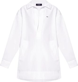 Dsquared2 White Shirt Collar Mini Dress