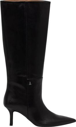 Patrizia Pepe Puntige Leren Laarzen - Dames - Laarzen met Hak - Zwart - 40 EU - Leer - Schoenen
