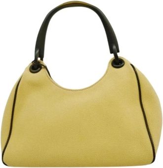 Gucci Pre-owned Handbags, female, Beige, Size: ONE SIZE Pre-owned Canvas Handbag