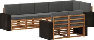 vidaXL Conjunto De Sof&aacute;s De Exterior 8 Uds. Poli&eacute;ster Vidaxl