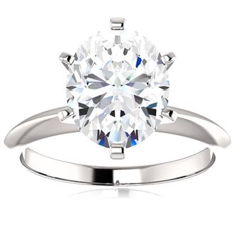 Pompeii3 3 Ct Oval Moissanite Solitaire Engagement Ring 14k White Gold
