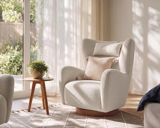 Castlery Colette Swivel Armchair, Performance Boucle, Cream for Women, Castlery