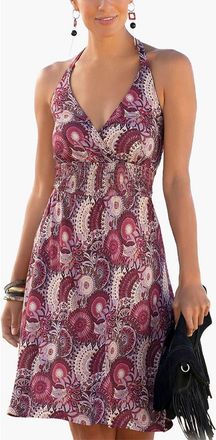 Lascana Womens Printed Halter Dress in Purple Multi at Nordstrom, Size 12