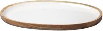 Be Home Madras Oval Platter in White at Nordstrom